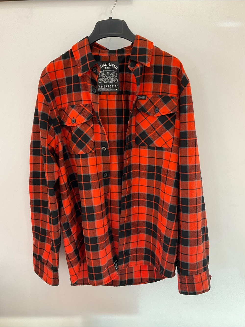 Dixon “Workforce” Orange & Black Plaid Flannel Shirt